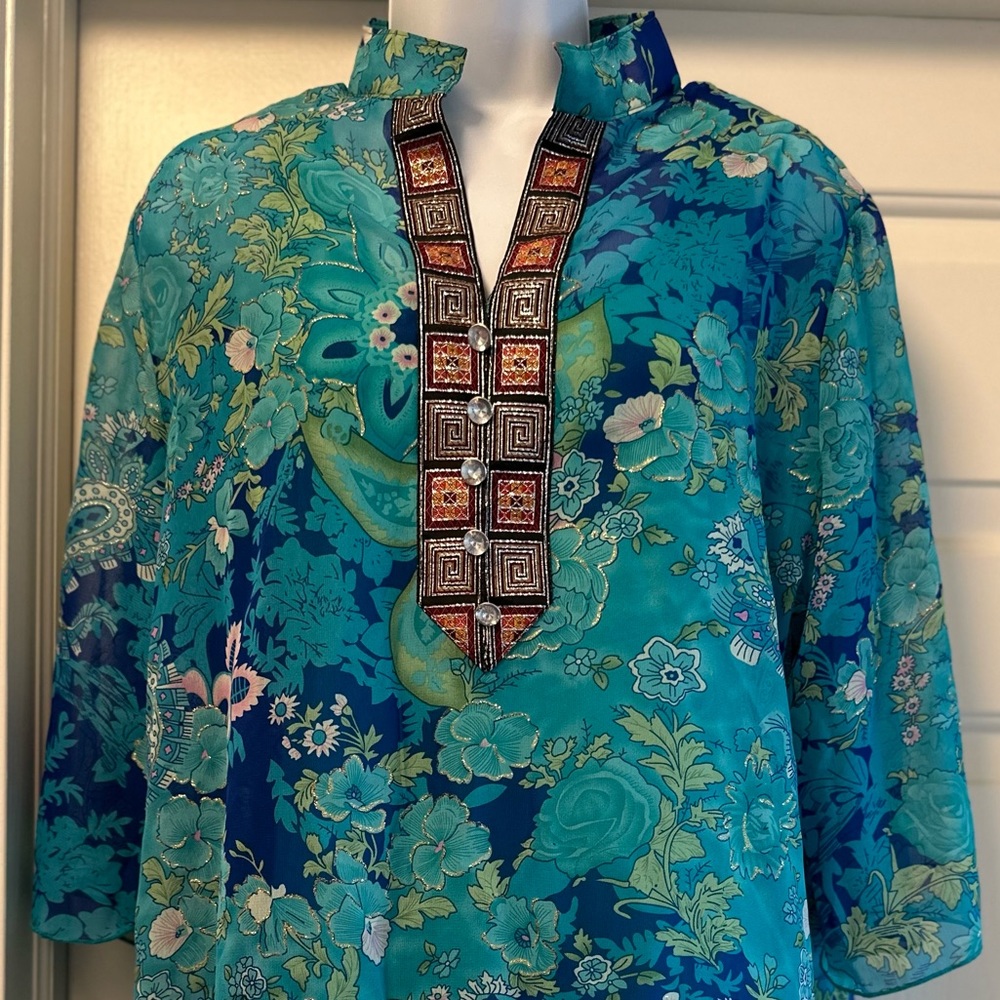 Semi-Sheer Multicolored Tunic, Can Also Be Used A… - image 3